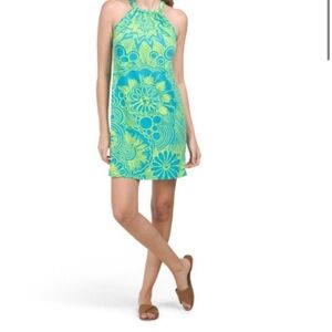 Trina Trina Turk Juju Dress Size S Lime Turquoise